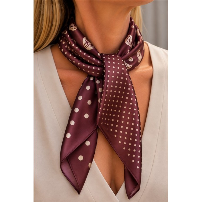 Sjaal vierkant 566 Port stip paisley
